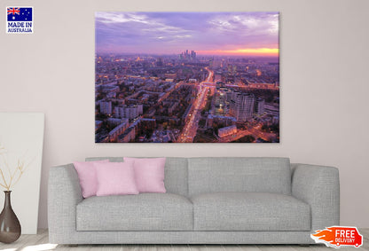 Moscow City Evening Photograph Print 100% Australian Made