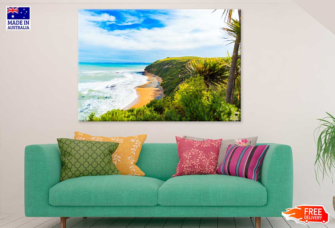 View of Koyokokha Beach in Otago Region Print 100% Australian Made