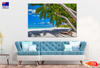 Loungers Umbrella with Palm Trees & Sea Photograph Print 100% Australian Made