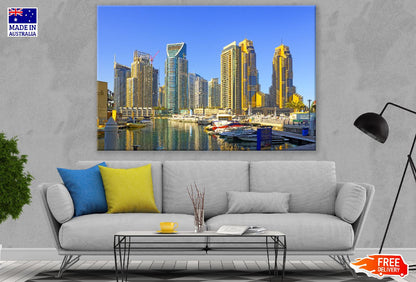 Marina City Walk View Photograph Dubai Print 100% Australian Made