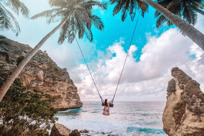 Girl on a Swing at Beach Photograph Print 100% Australian Made