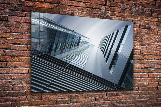 Building Below View Print Tempered Glass Wall Art 100% Made in Australia Ready to Hang