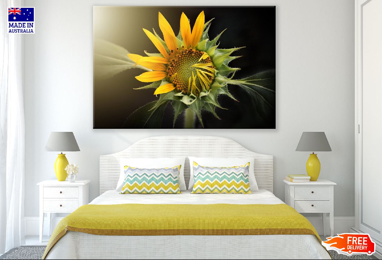 Sunflower Closeup View Photograph Print 100% Australian Made