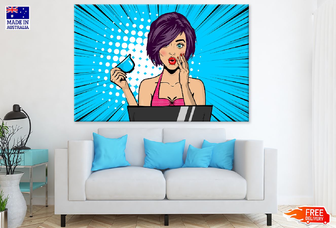 Girl with Tea Cup Illustration Print 100% Australian Made