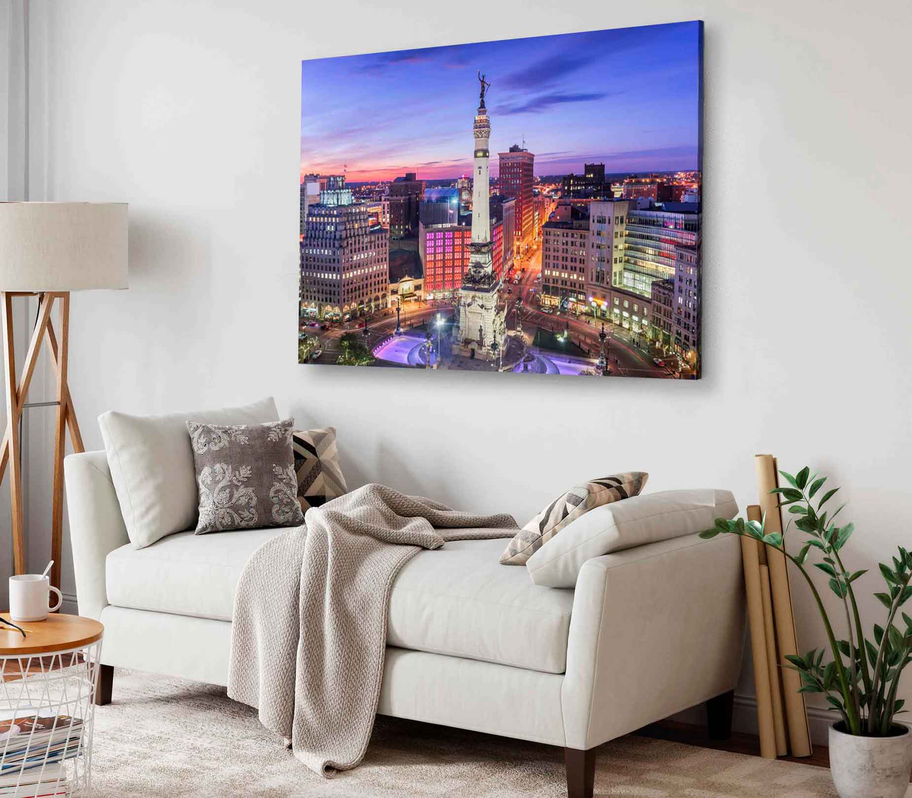 Bella Home Indianapolis Skyline Monument USA Print Canvas Ready to hang