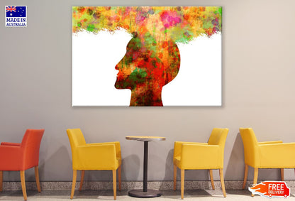 Human Face With Colorful Abstract Design Print 100% Australian Made
