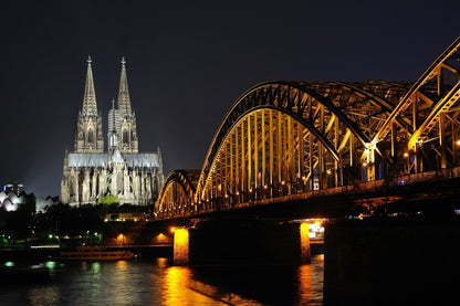 Cologne Cathedral Germany Night View Photograph Print 100% Australian Made
