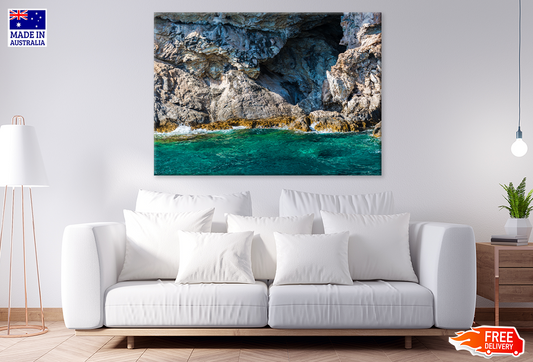 Rock Cave On Sea View Print 100% Australian Made