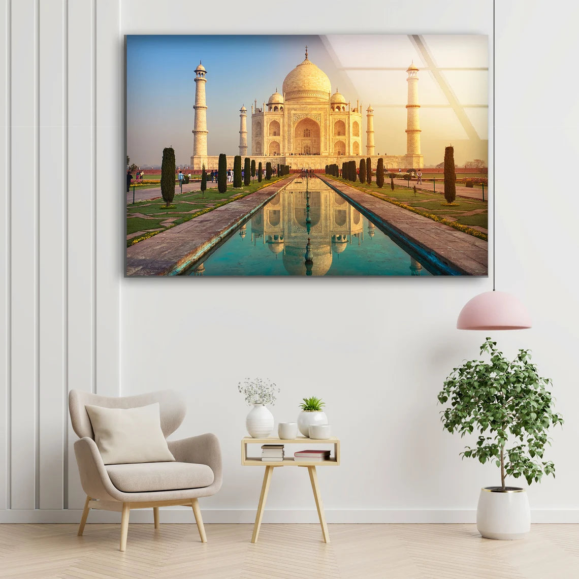 Taj Mahal in India Photograph Acrylic Glass Print Tempered Glass Wall Art 100% Made in Australia Ready to Hang