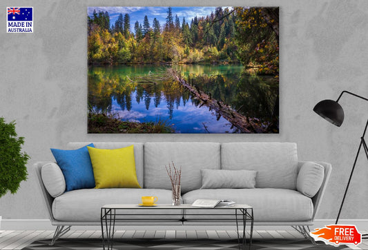 Autumn Forest Sky Lake Water Nature Photograph Print 100% Australian Made
