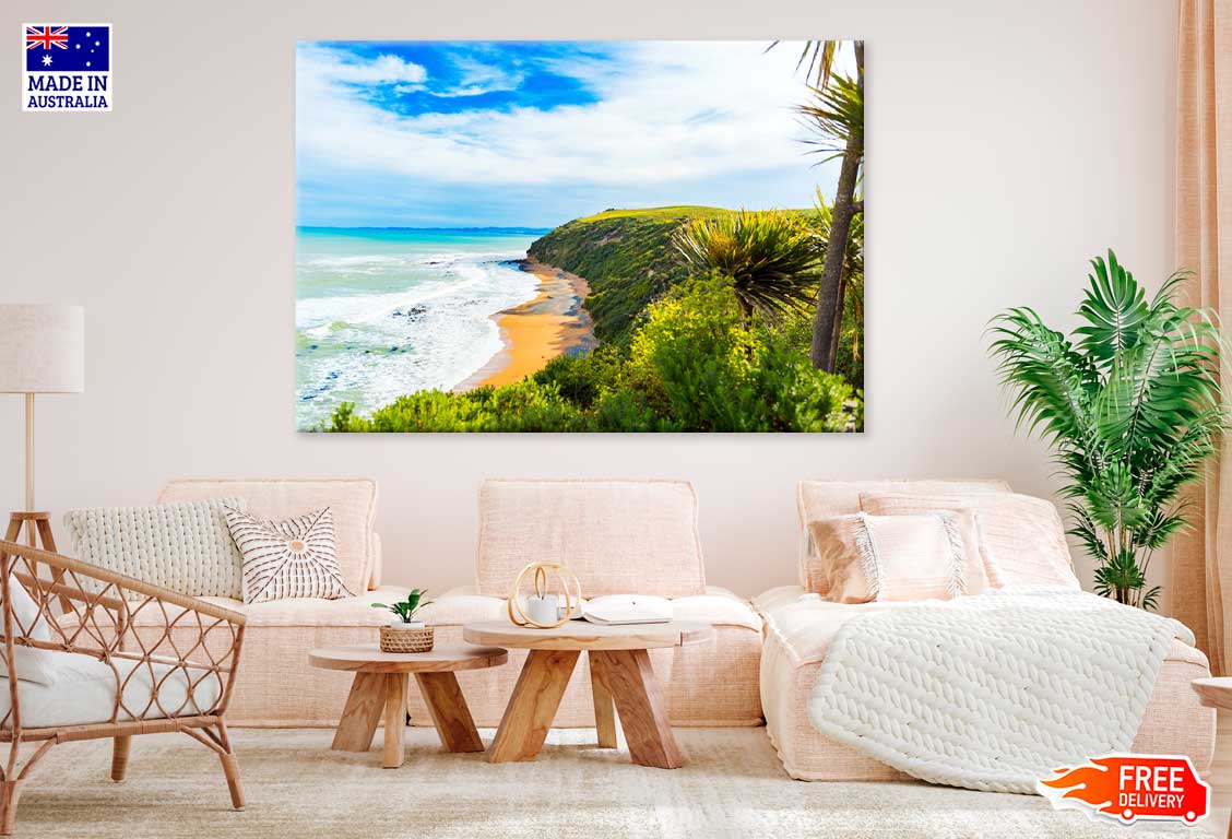 View of Koyokokha Beach in Otago Region Print 100% Australian Made