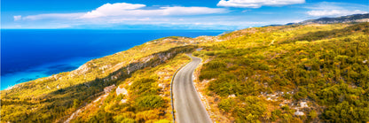 Panoramic Canvas Road Mountain Hill View Photograph High Quality 100% Australian Made Wall Canvas Print Ready to Hang