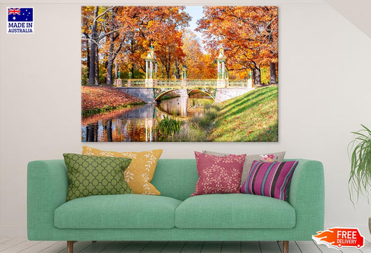 Bridge Over Canal in Park Photograph Print 100% Australian Made