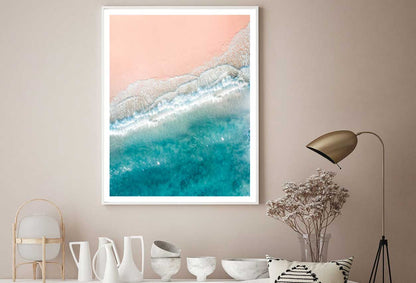 Clear Green Sea Waves on Sand View Photograph Home Decor Premium Quality Poster Print Choose Your Sizes