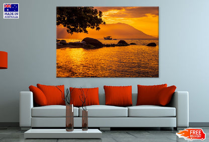 Warm Sunset on Beach View Photograph Brazil Print 100% Australian Made