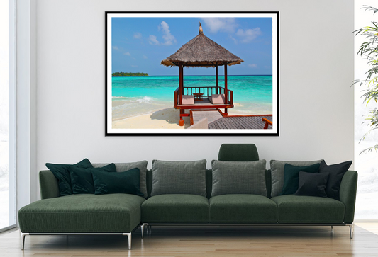 Hut On Sea Sky Scenery View Photograph Home Decor Premium Quality Poster Print Choose Your Sizes