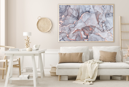 Purple White & Gold Abstract Design Home Decor Premium Quality Poster Print Choose Your Sizes