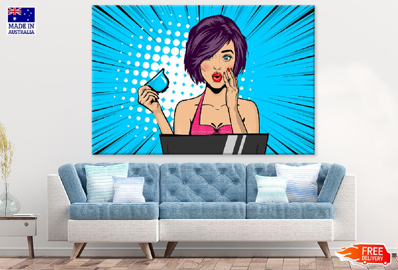 Girl with Tea Cup Illustration Print 100% Australian Made