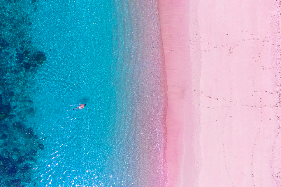 Boat On Sea Aerial View Photograph Print 100% Australian Made