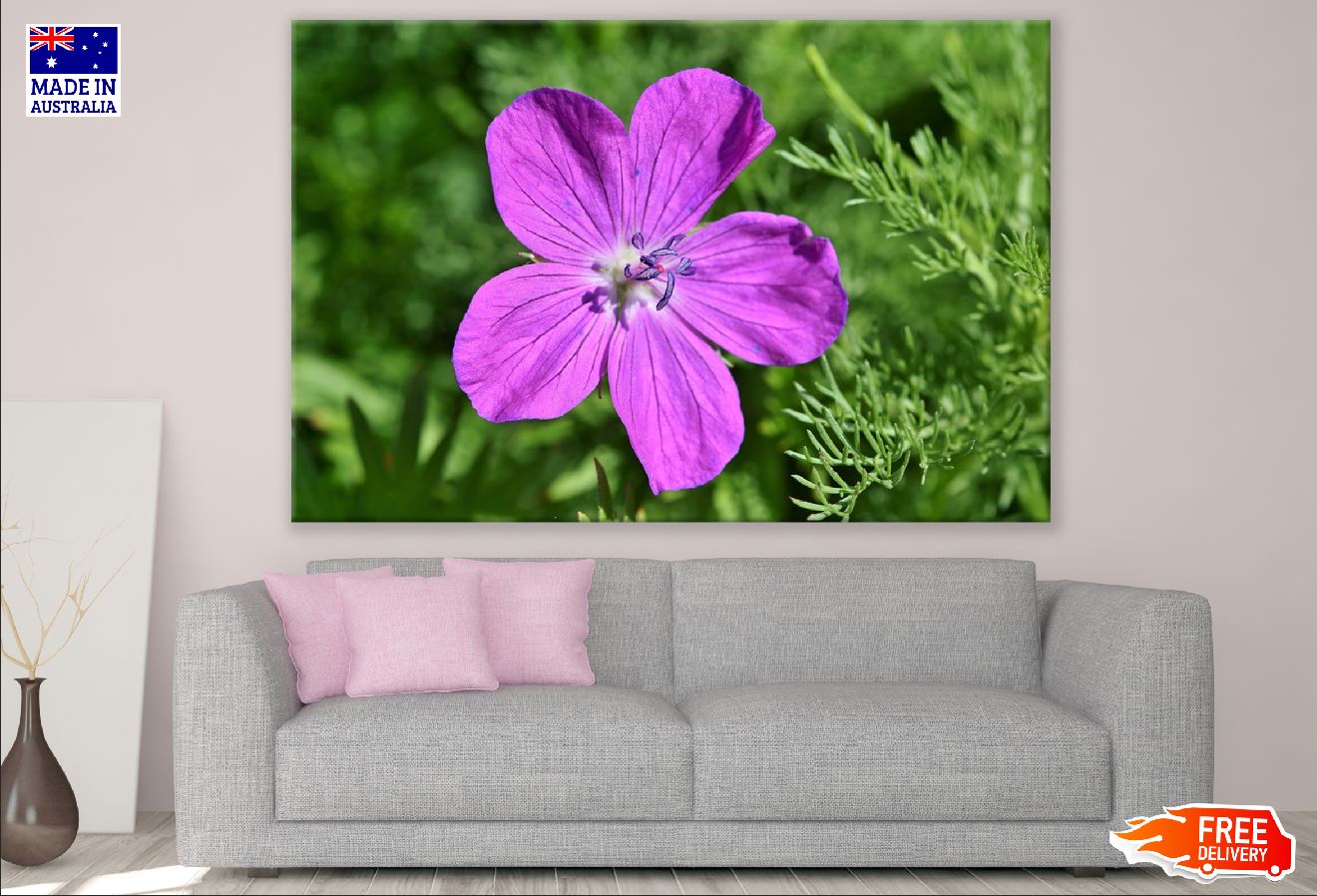 Pink Cranesbill Flower Closeup Photograph Print 100% Australian Made