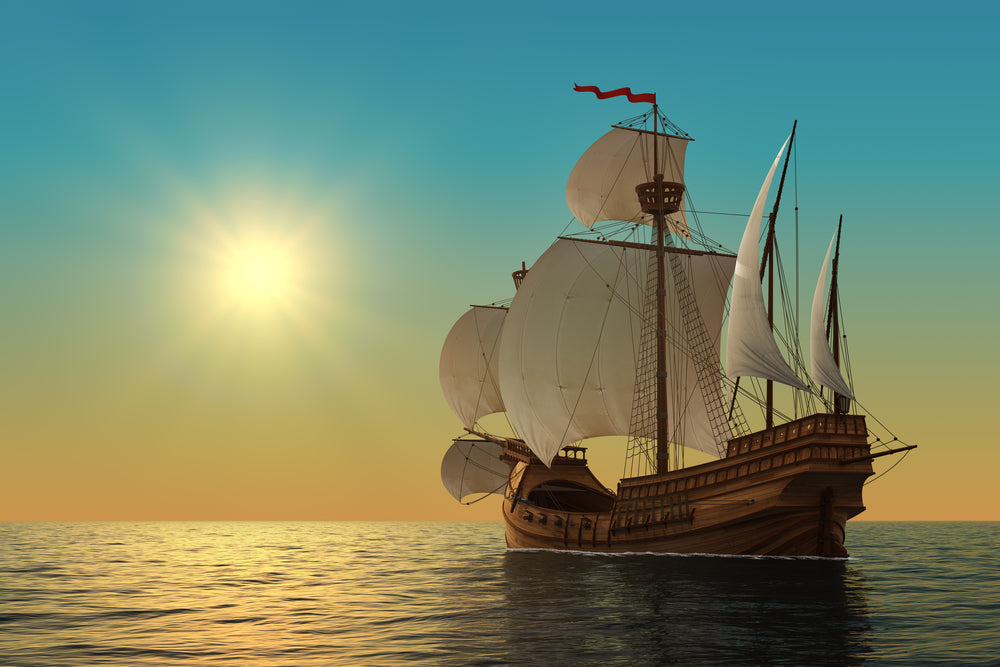 Ship on Sea Scenery Digital Art Home Decor Premium Quality Poster Print Choose Your Sizes