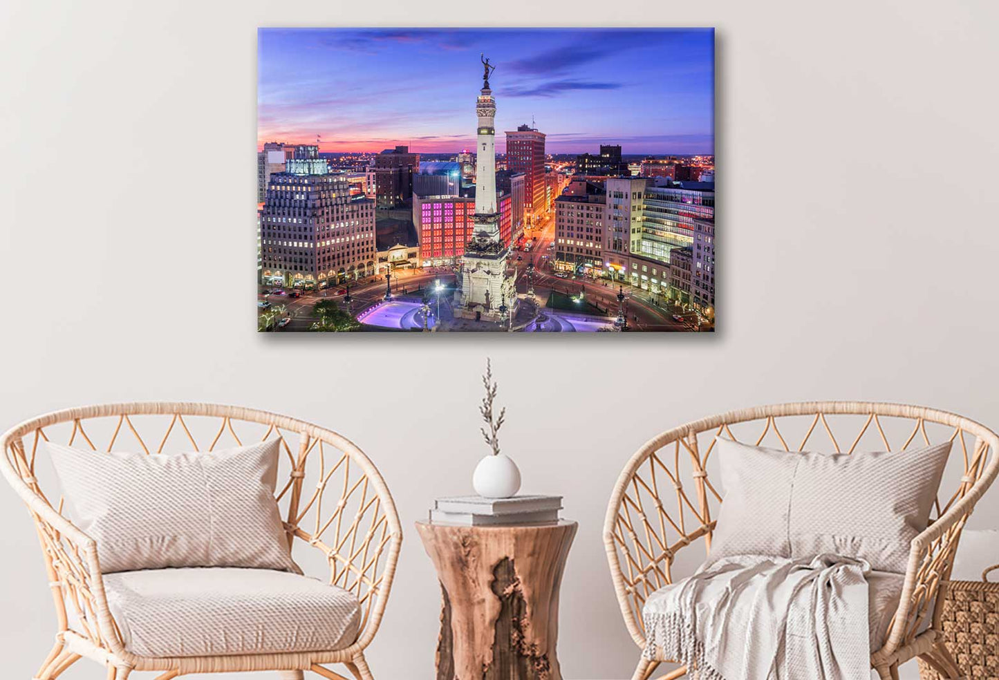 Bella Home Indianapolis Skyline Monument USA Print Canvas Ready to hang