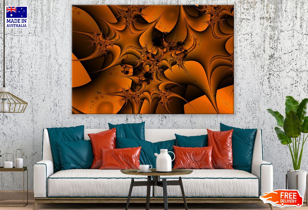 Red Fractal Lines Abstract Design Print 100% Australian Made
