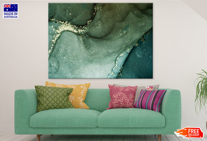 Green & White Abstract Design Print 100% Australian Made