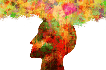 Human Face With Colorful Abstract Design Print 100% Australian Made