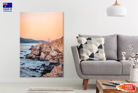 Beach Waves on Rocks Sunset View Photograph Print 100% Australian Made