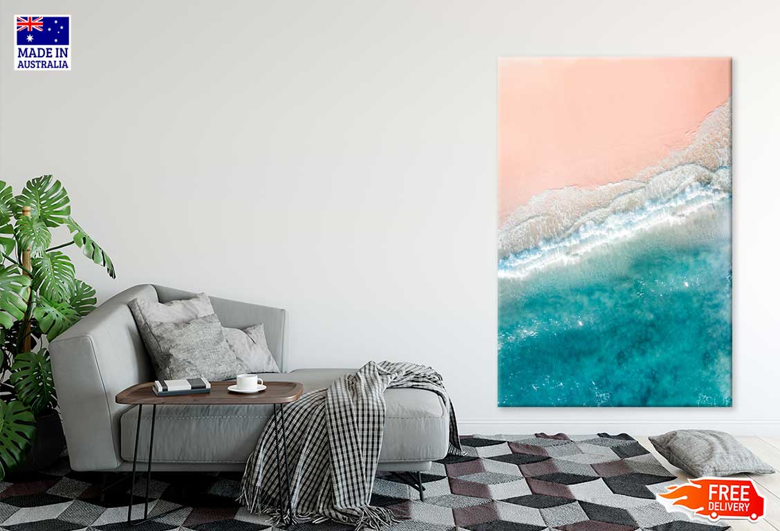 Clear Green Sea Waves on Sand Photograph Print 100% Australian Made