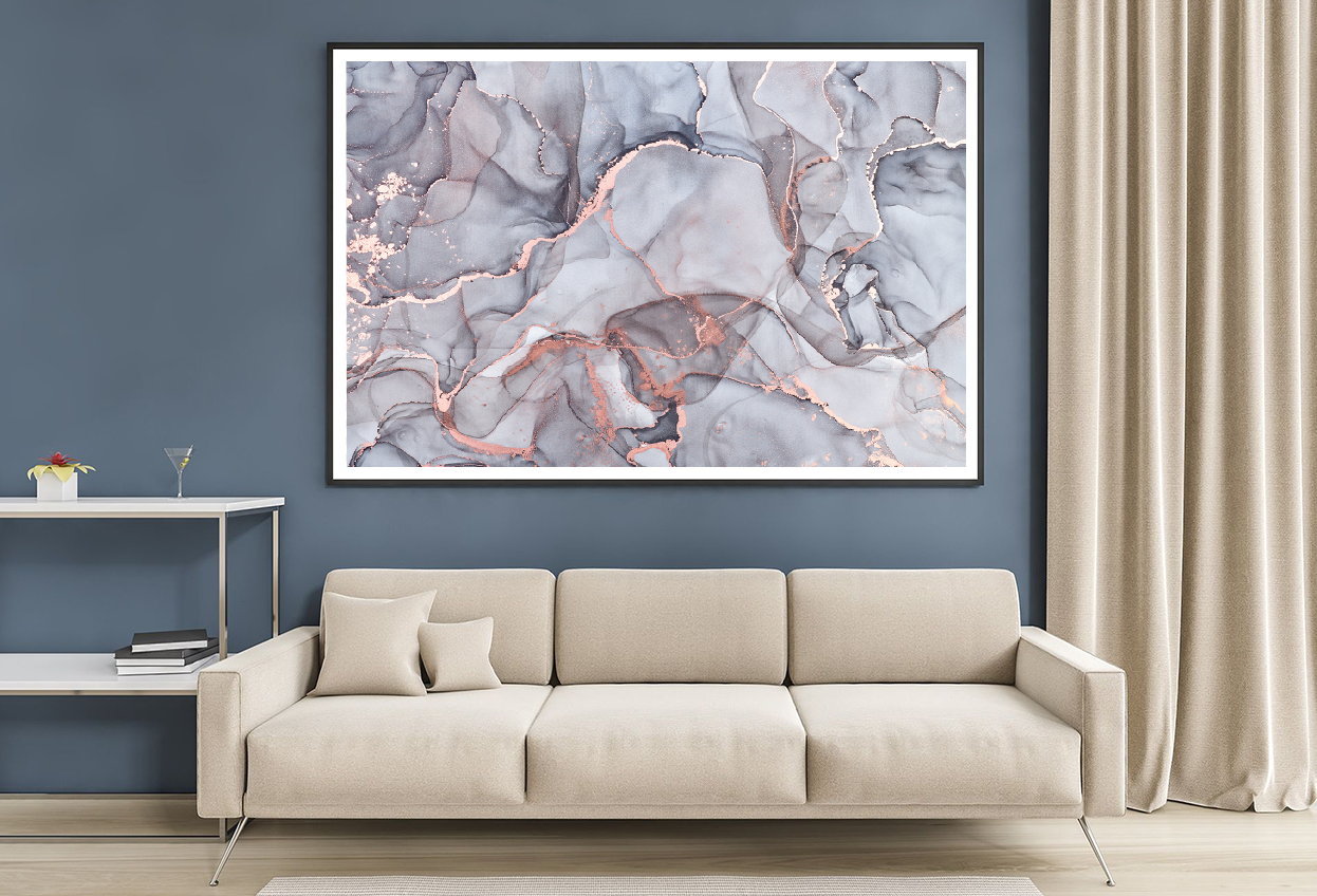 Purple White & Gold Abstract Design Home Decor Premium Quality Poster Print Choose Your Sizes