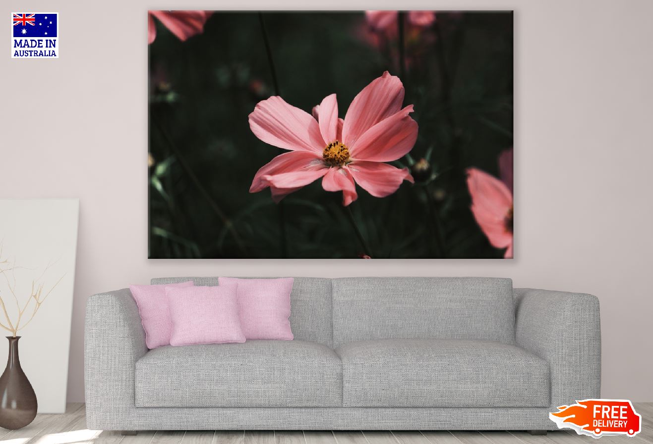 Rose Pink Cosmos Flower Closeup Photograph Print 100% Australian Made