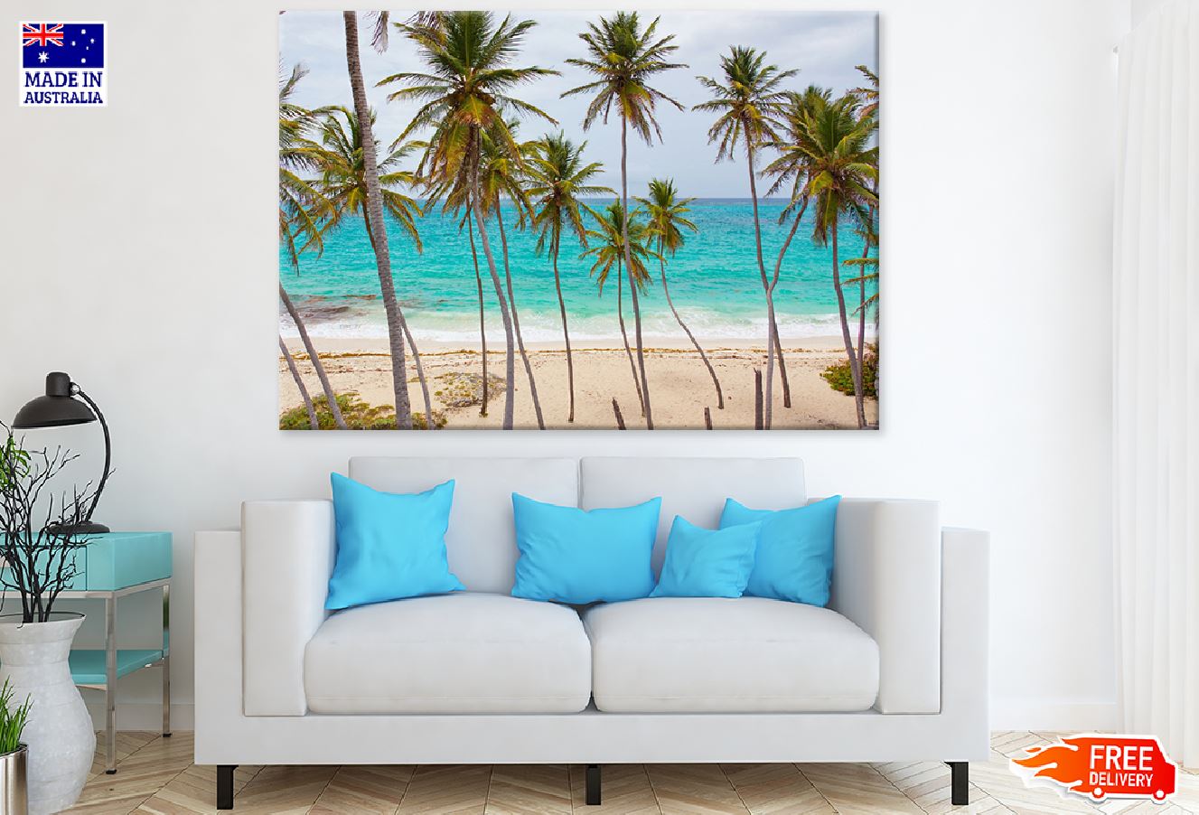 Palm Trees Near Beach Photograph Print 100% Australian Made