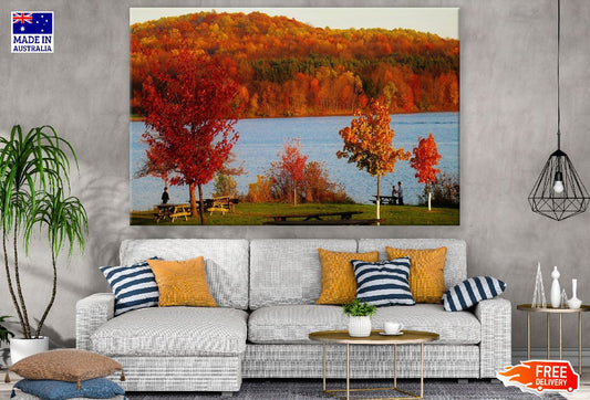 Pennsylvania Fall Foliage & Lake Photograph Print 100% Australian Made