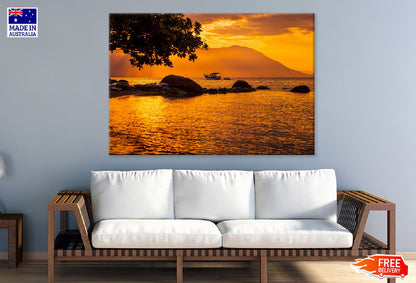 Warm Sunset on Beach View Photograph Brazil Print 100% Australian Made