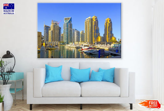 Marina City Walk View Photograph Dubai Print 100% Australian Made