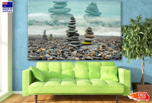 Stones Stacked at the Beach Photograph Print 100% Australian Made