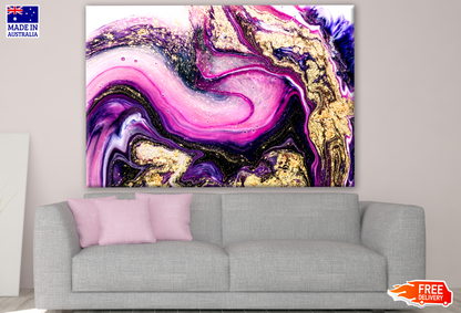 Pink Gold Abstract Design Print 100% Australian Made