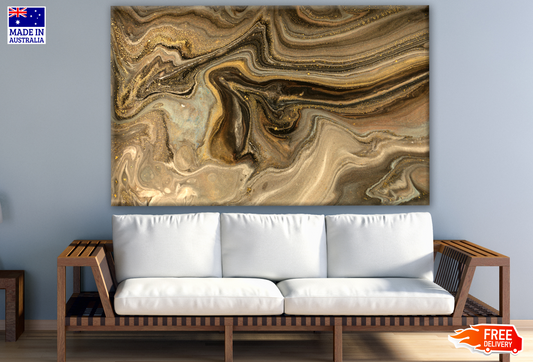 Gold & Brown Abstract Granite Design Print 100% Australian Made