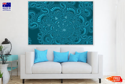 Blue Fractal Abstract Design Print 100% Australian Made