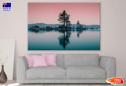 Lake Water Landscape with Mountains Photograph Print 100% Australian Made