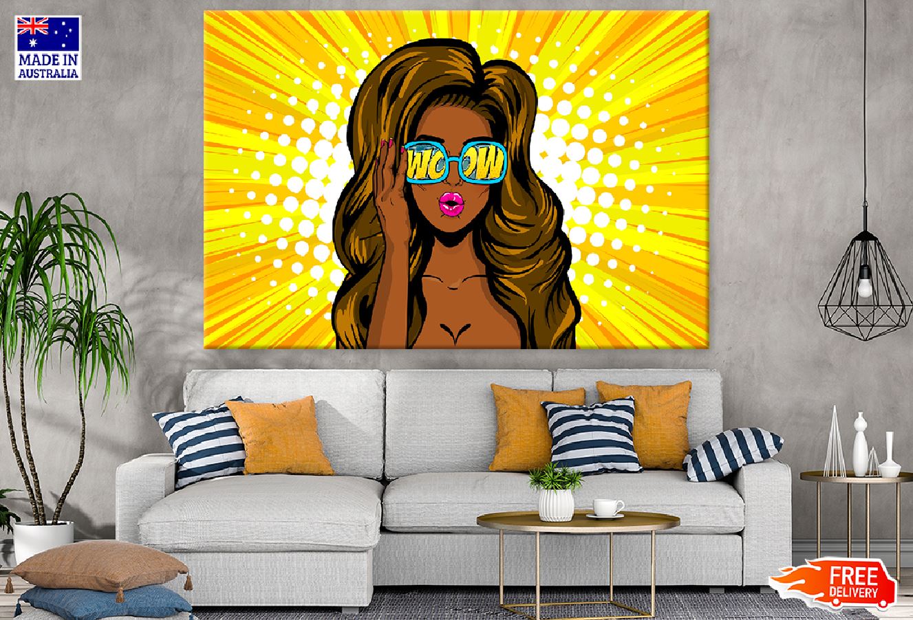 Girl with Sunglasses & WOW Quote Illustration Print 100% Australian Made