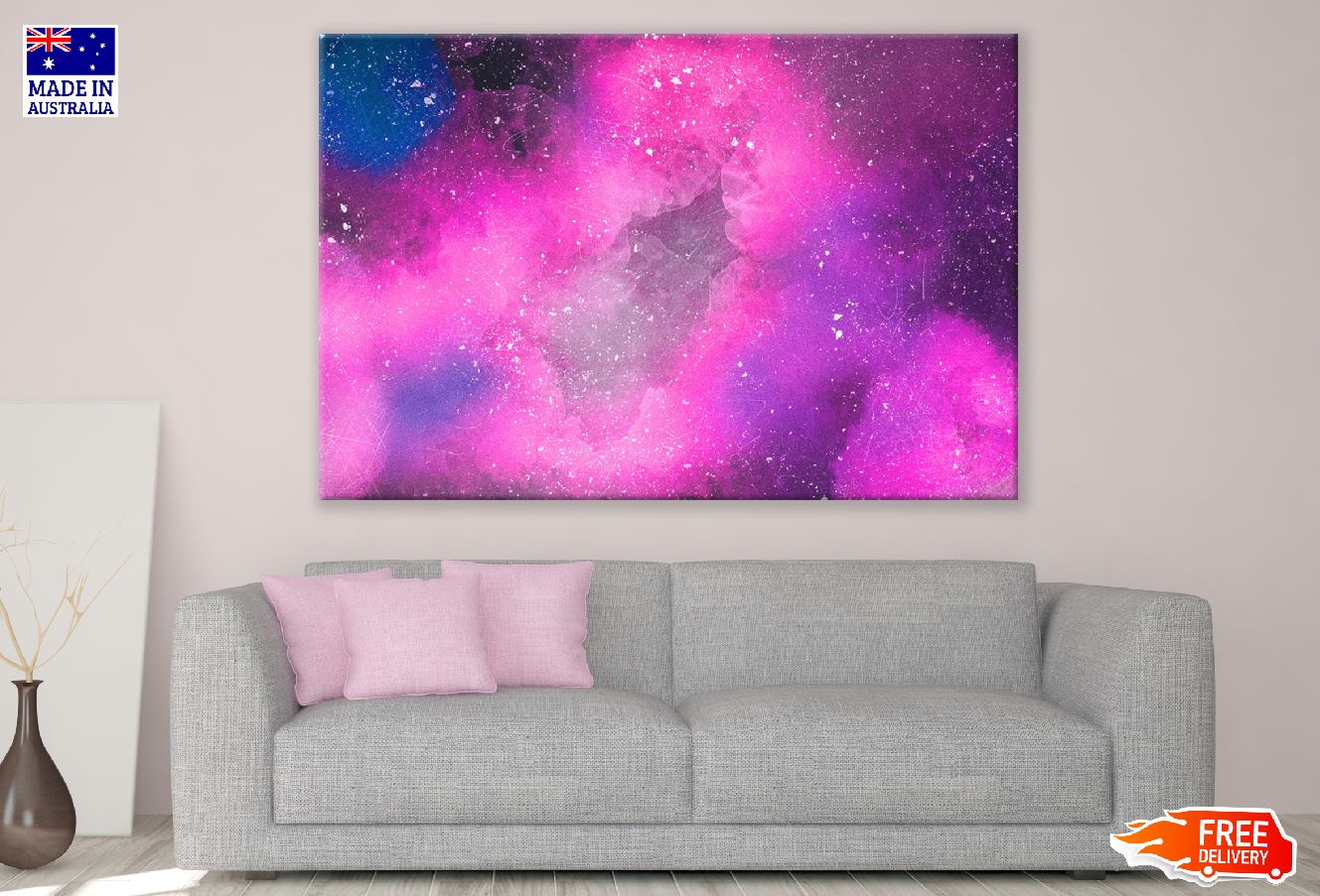 Pink Purple & Blue Abstract Design Print 100% Australian Made
