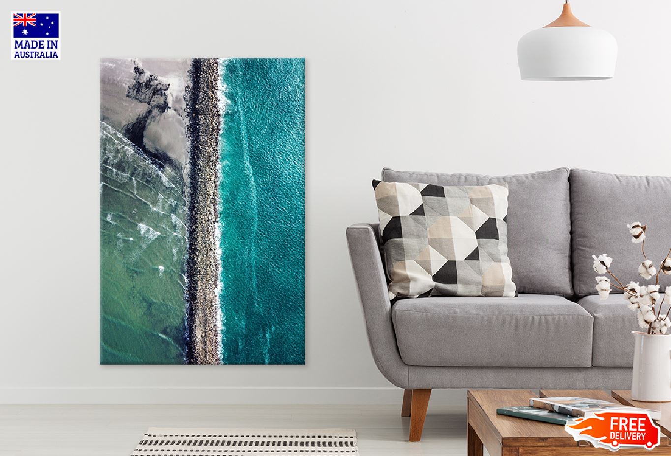 Columbia River & Ocean Aerial View Photograph Print 100% Australian Made