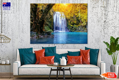 Autumn Erawan Waterfall Photograph Thailand Print 100% Australian Made