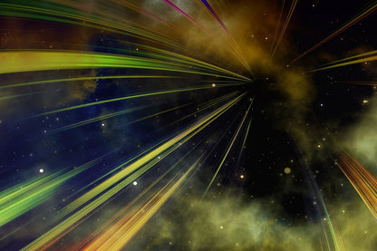 Green Yellow Digital Abstract Design Print 100% Australian Made