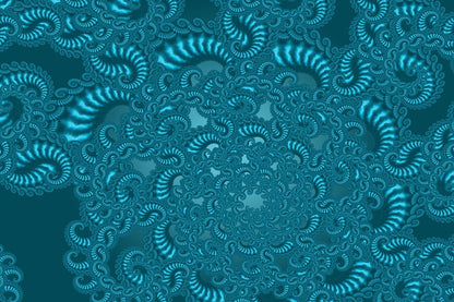 Blue Fractal Abstract Design Print 100% Australian Made