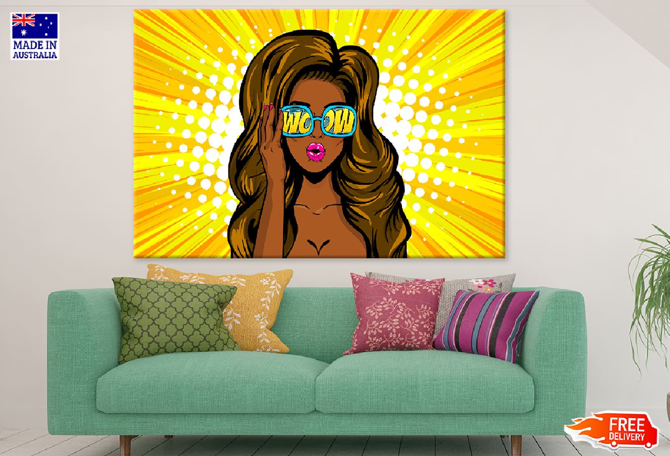 Girl with Sunglasses & WOW Quote Illustration Print 100% Australian Made