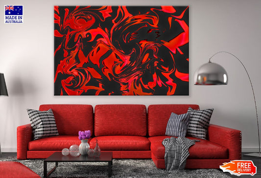 Black & Red Abstract Design Print 100% Australian Made